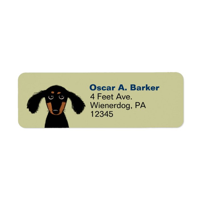 Étiquette Adresse de retour du chien de Dachshund mignet Lon (Devant)