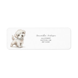 Étiquette Adresse de retour du chien mignon