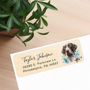 Étiquette Adresse de retour du chien pointer allemand à poil