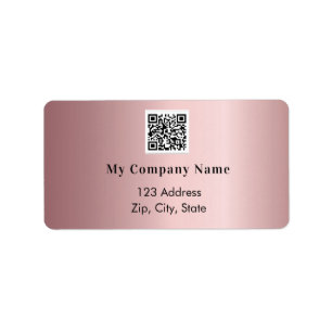 Étiquette Adresse de retour du code qr d'entreprise rose