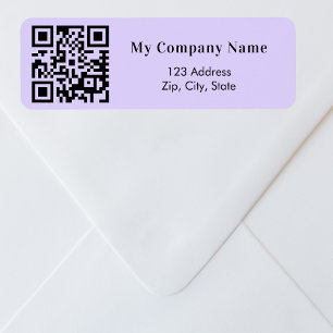 Étiquette Adresse de retour du code qr d'entreprise violente