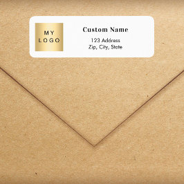 Étiquette Adresse de retour du logo commercial couleur marqu