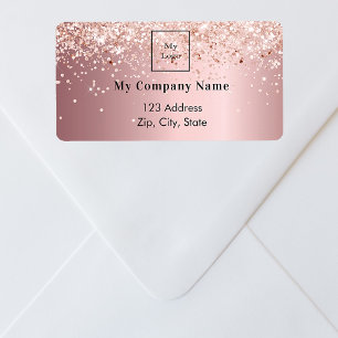 Étiquette Adresse de retour du logo de l'entreprise rose pâl