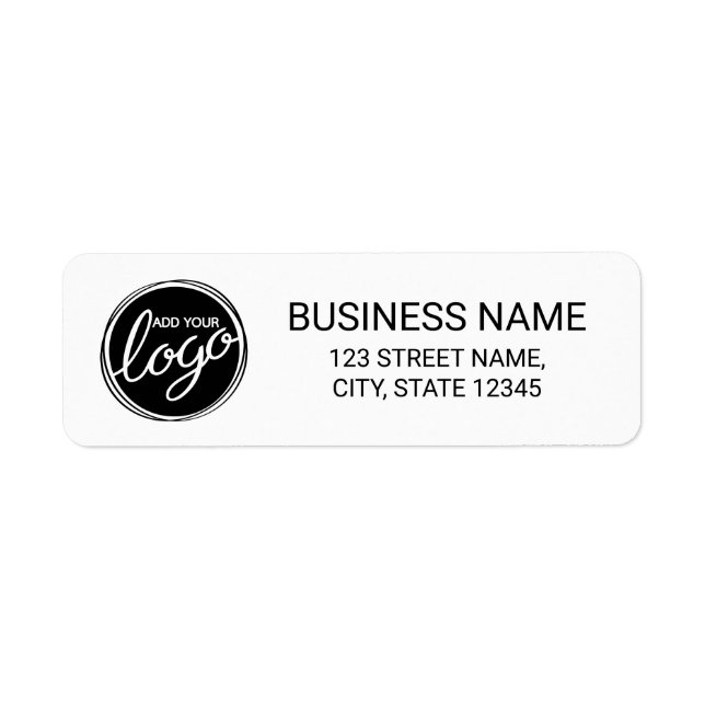 Étiquette Adresse de retour du logo d'entreprise personnalis (Devant)