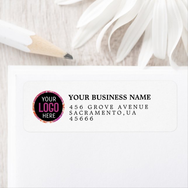 Étiquette Adresse de retour du logo d'entreprise personnalis (En situation)