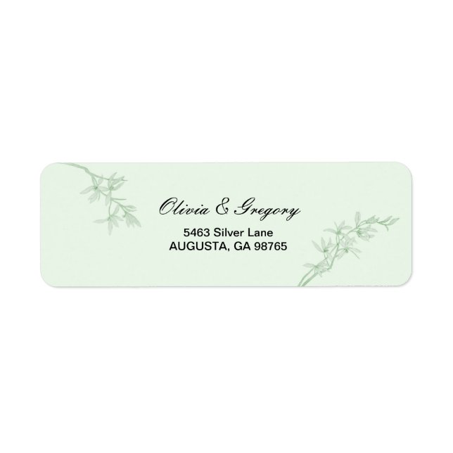 Étiquette Adresse de retour du Mariage de fleurs intemporel (Devant)