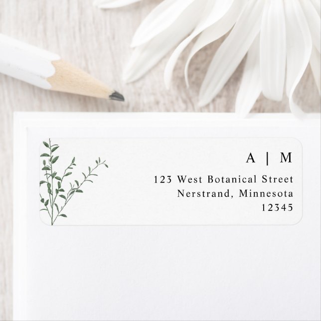 Étiquette Adresse de retour du Mariage de succursale simple  (En situation)