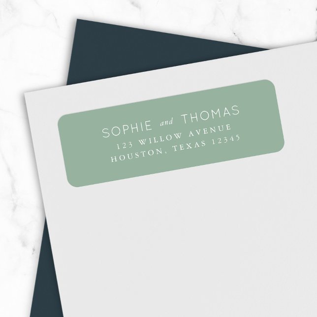 Étiquette Adresse de retour du Mariage Light Sage (Créateur téléchargé)