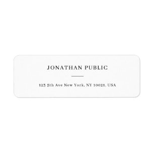 Étiquette Adresse de retour du Modèle Design moderne personn
