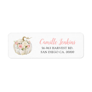 Étiquette Adresse de retour du petit Baby shower Citrouille