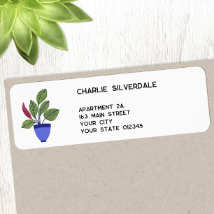Étiquette Adresse de retour du plante