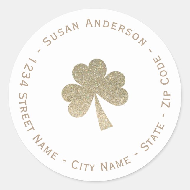 Étiquette Adresse de retour du Shamrock de parties (Devant)