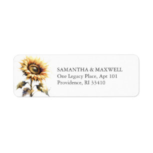 Étiquette Adresse de retour du tournesol