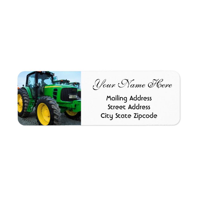 Étiquette Adresse de retour du tracteur agricole (Devant)
