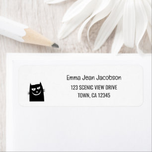 Étiquette Adresse de retour Élégant Moderne Chat Drôle Souri