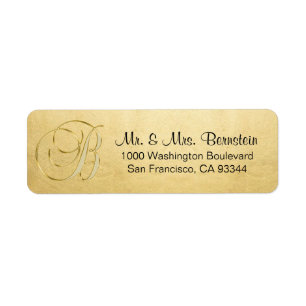 Étiquette Adresse de retour élégante de la lettre B de