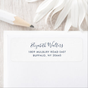 Étiquette Adresse de retour élégante de script Cursive moder
