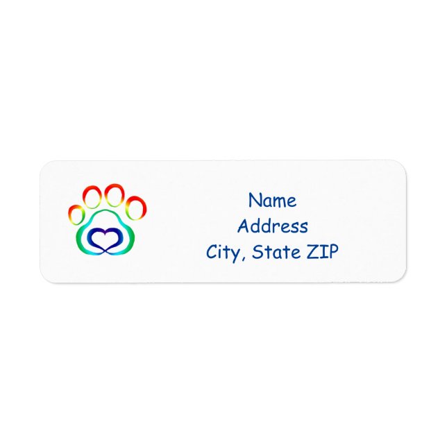 Étiquette Adresse de retour Empreinte de patte chi (Devant)