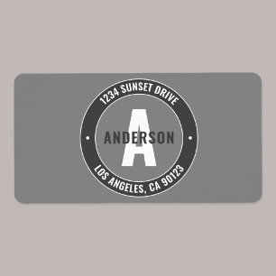 Étiquette Adresse de retour en gras Etc. Gris