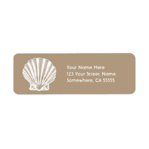 Étiquette Adresse de retour Étiquette//Coquille de mer de sa