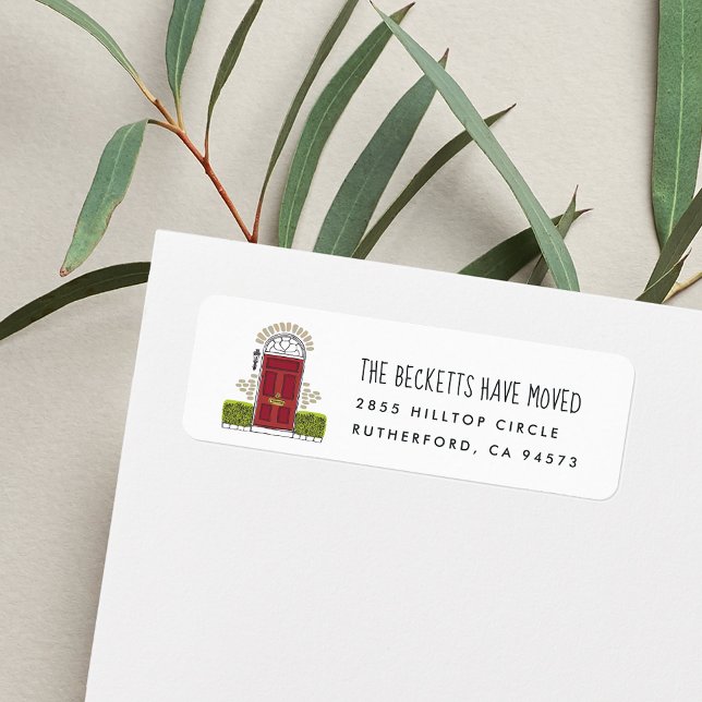 Étiquette Adresse de retour Faire-part de déplacement de por (Créateur téléchargé)