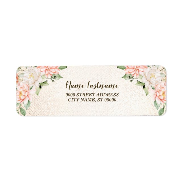 Étiquette Adresse de Retour Fête Aquarelle Fleur B (Devant)