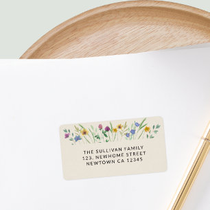 Étiquette Adresse de retour Fleur sauvage