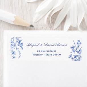 Étiquette Adresse de Retour Fleurs Sauvages Bleues