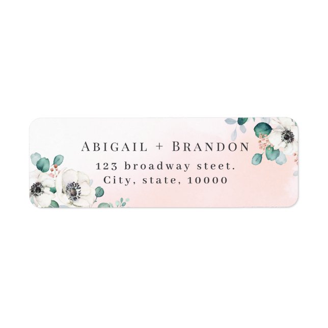 Étiquette Adresse de retour florale de l'eucalyptus rustique (Devant)