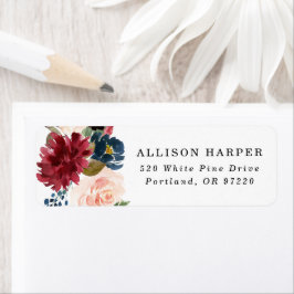 Étiquette Adresse de retour florale enchantée