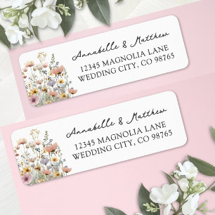Étiquette Adresse de retour florale Fleur sauvage