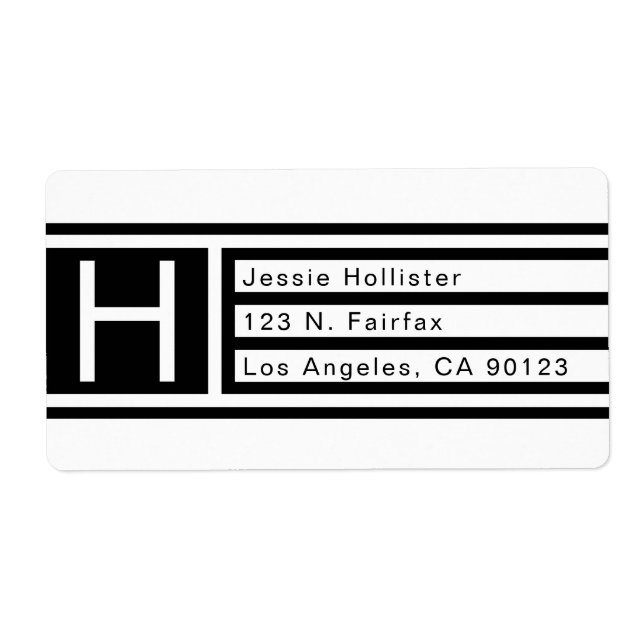 Étiquette Adresse de retour géométrique moderne (Devant)