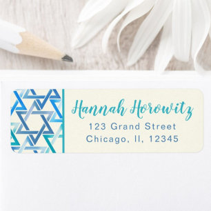 Étiquette Adresse de retour label juif étoile de david
