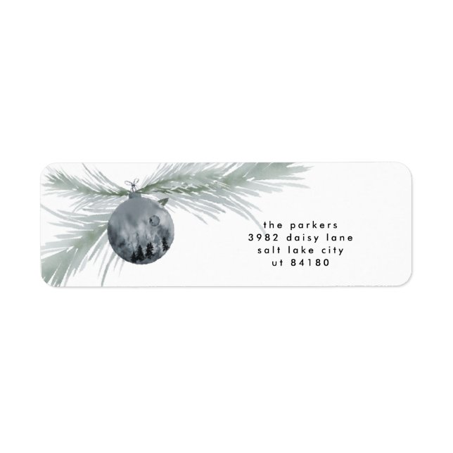 Étiquette Adresse de retour Label Marine Bauble Arbre de Noë (Devant)