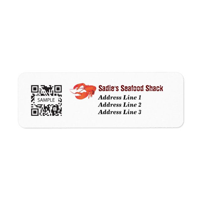 Étiquette Adresse de retour Label Seafood Restaurant (Devant)
