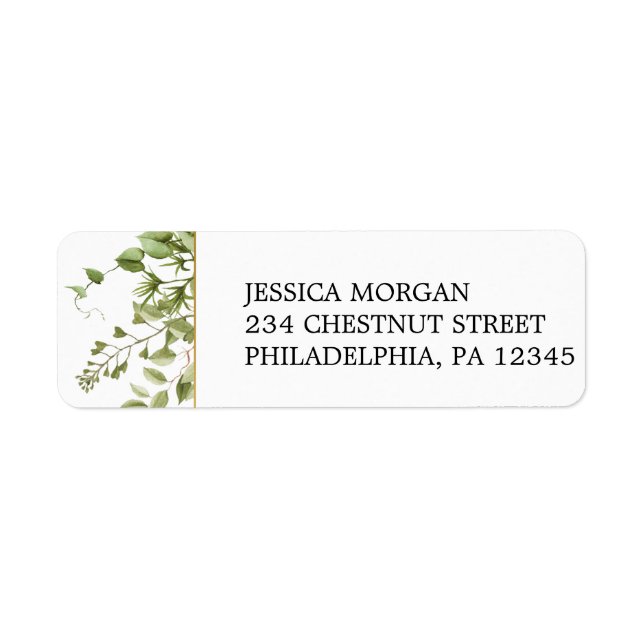 Étiquette Adresse de retour Label Woodland Green (Devant)