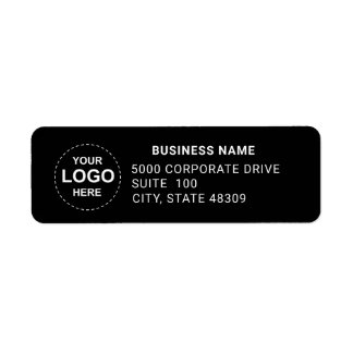 Étiquette Adresse de retour Logo personnalisé noir et blanc