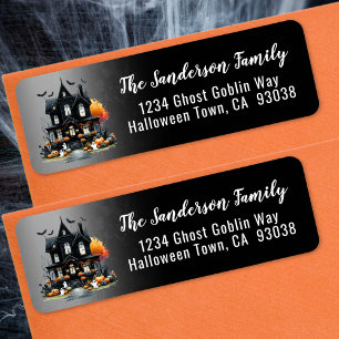 Étiquette Adresse de Retour Maison Hantée Halloween