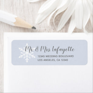 Étiquette Adresse de Retour Mariage d'Hiver Flocon de Neige 