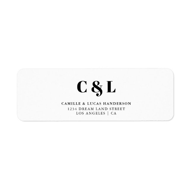 Étiquette Adresse de retour mariage élégante et tendance (Devant)