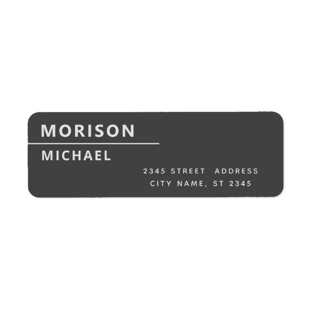 Étiquette Adresse de retour minimaliste contemporaine modern (Devant)