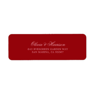 Étiquette Adresse de retour minimaliste en rose rouge gras e