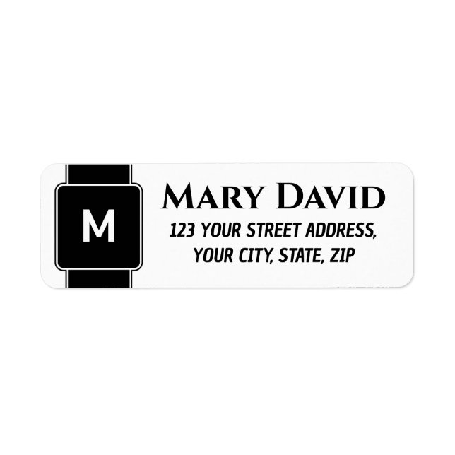 Étiquette Adresse de retour minimaliste et blanche moderne (Devant)