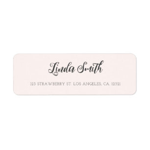 Étiquette Adresse de retour minimaliste rose blush écriture