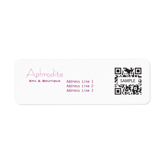 Étiquette Adresse de retour Modèle d'étiquette Spa Aphrodite (Devant)