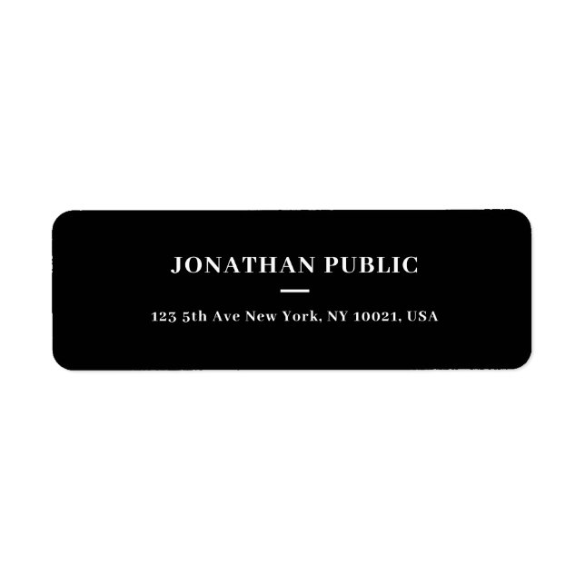 Étiquette Adresse de retour Modèle simple et personnalisable (Devant)
