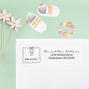 Étiquette Adresse de retour moderne et neutre pour la fête d