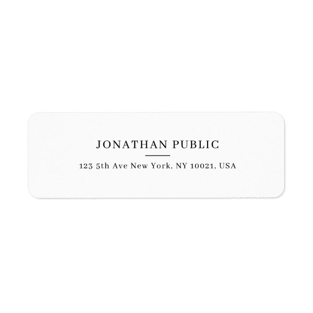 Étiquette Adresse de retour moderne Modèle de conception sim (Devant)