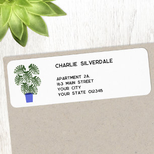 Étiquette Adresse de retour Monstera