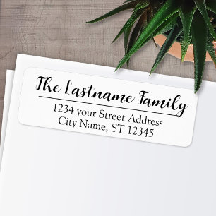 Étiquette Adresse de retour Nom de famille personnalisé Boul